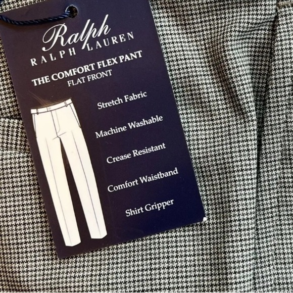 NWT Ralph Lauren,32x34,Mens Classic Fit Flat Front Tan PlaidDress-Pant Size32x34 - Picture 6 of 8